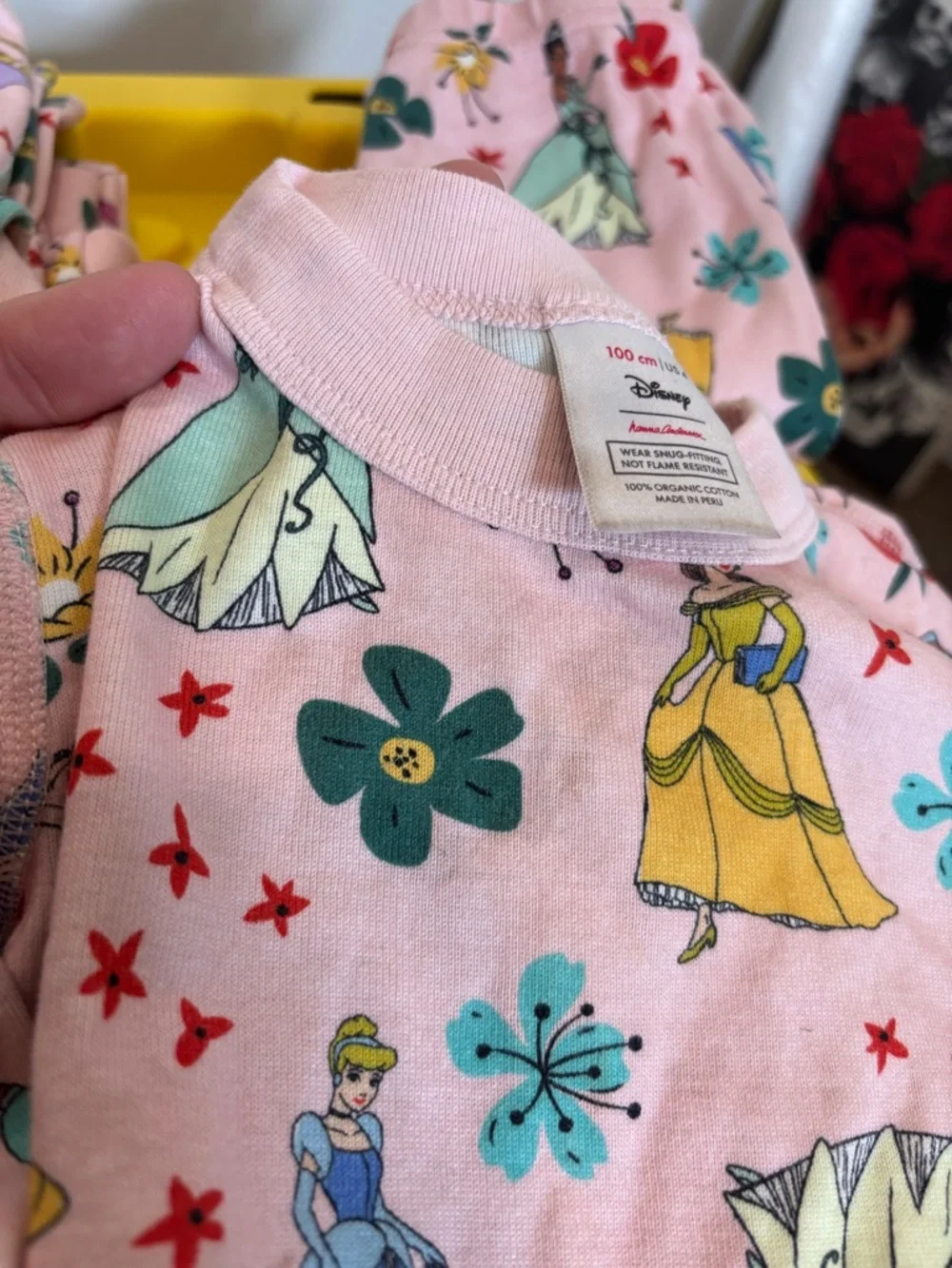 Hanna Andersson Pink Disney Princess Floral Print Pajama Set